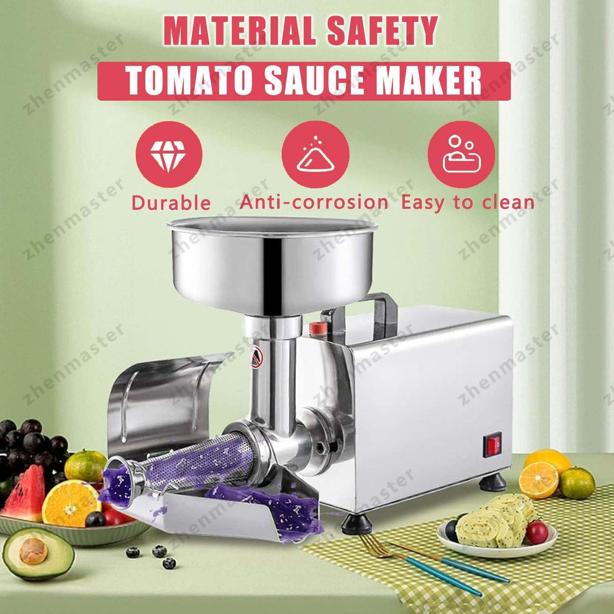 450W Stainless Steel Electric Tomato Strainer F876829
