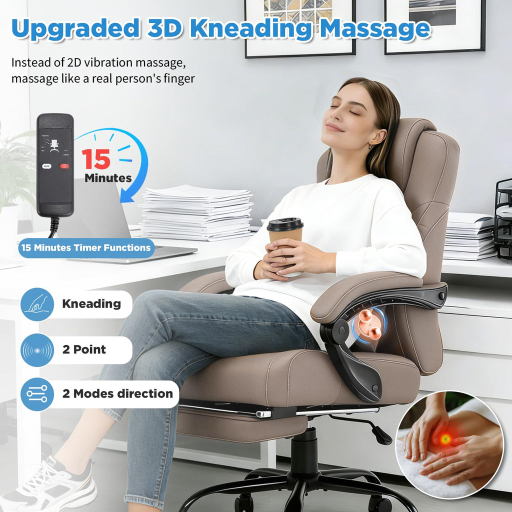 3D Kneading Massage Plus Size Office Chair C842