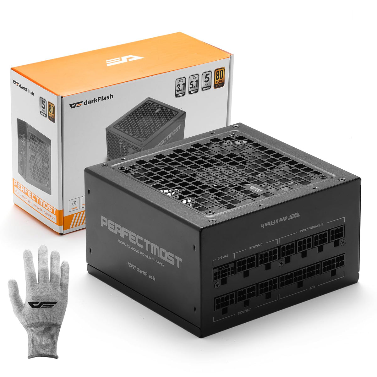 Fully Modular ATX 3.1 PCIe 5.1 80 Plus Gold Power Supply U3879