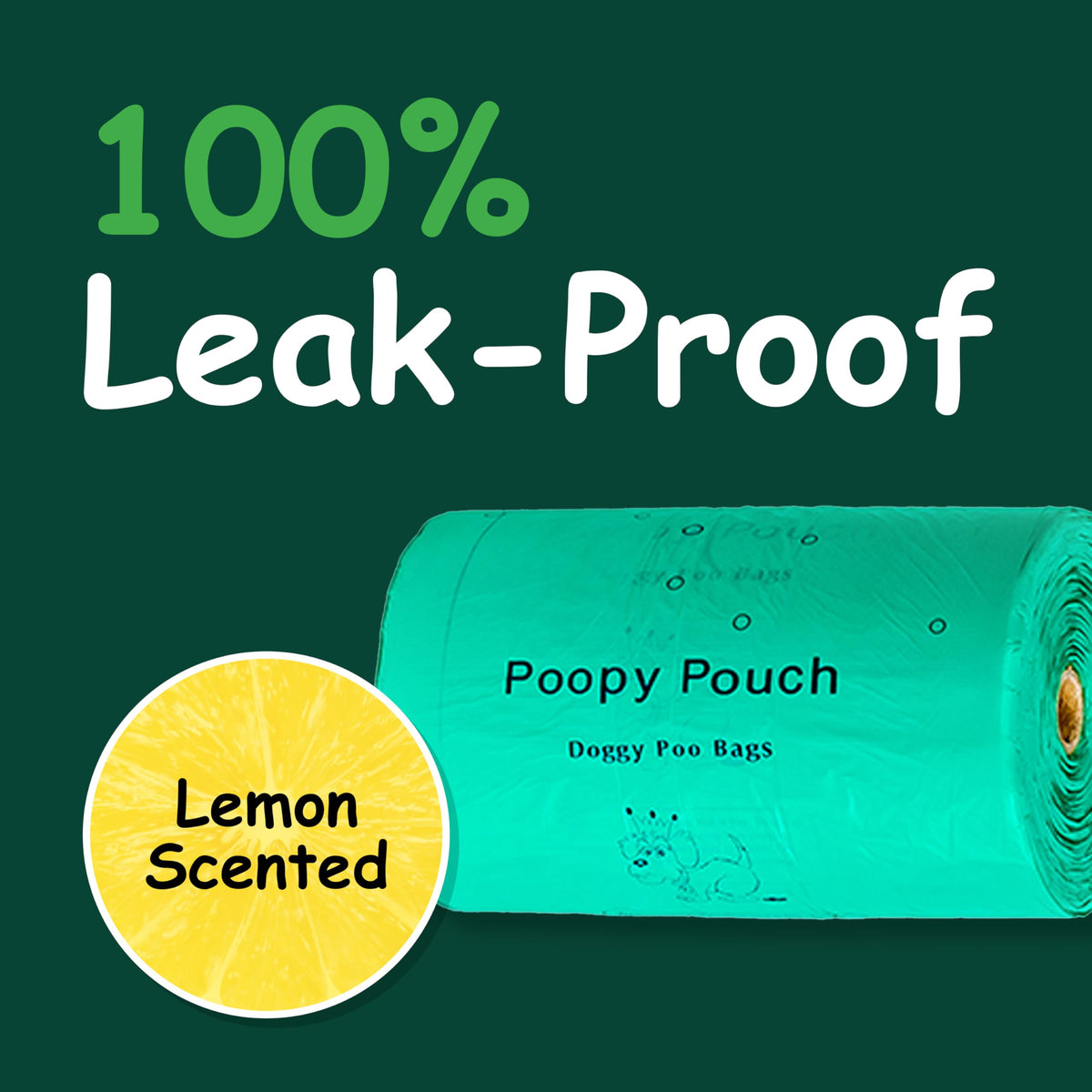Lemon-Scented Pet Waste Bags with Handles 2400pcs Q65551