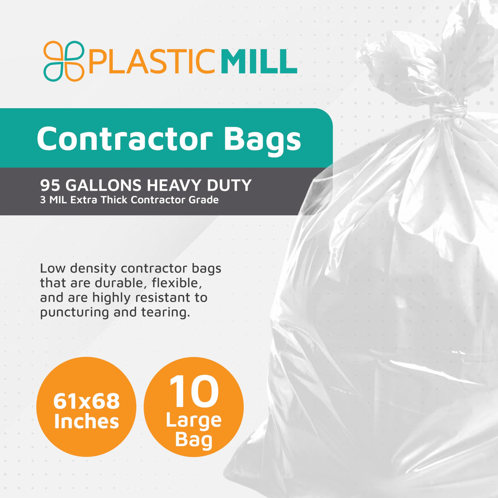 95-Gallon Clear Heavy Duty Contractor Bags K88292
