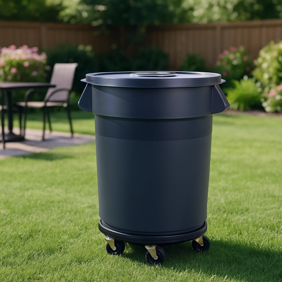 32 Gallon Outdoor Trash Can with Wheels O37409