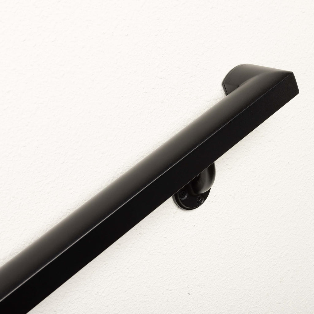Aluminum Handrail Kit with Wall Mount Brackets, Black Textured, 3' Length B927399