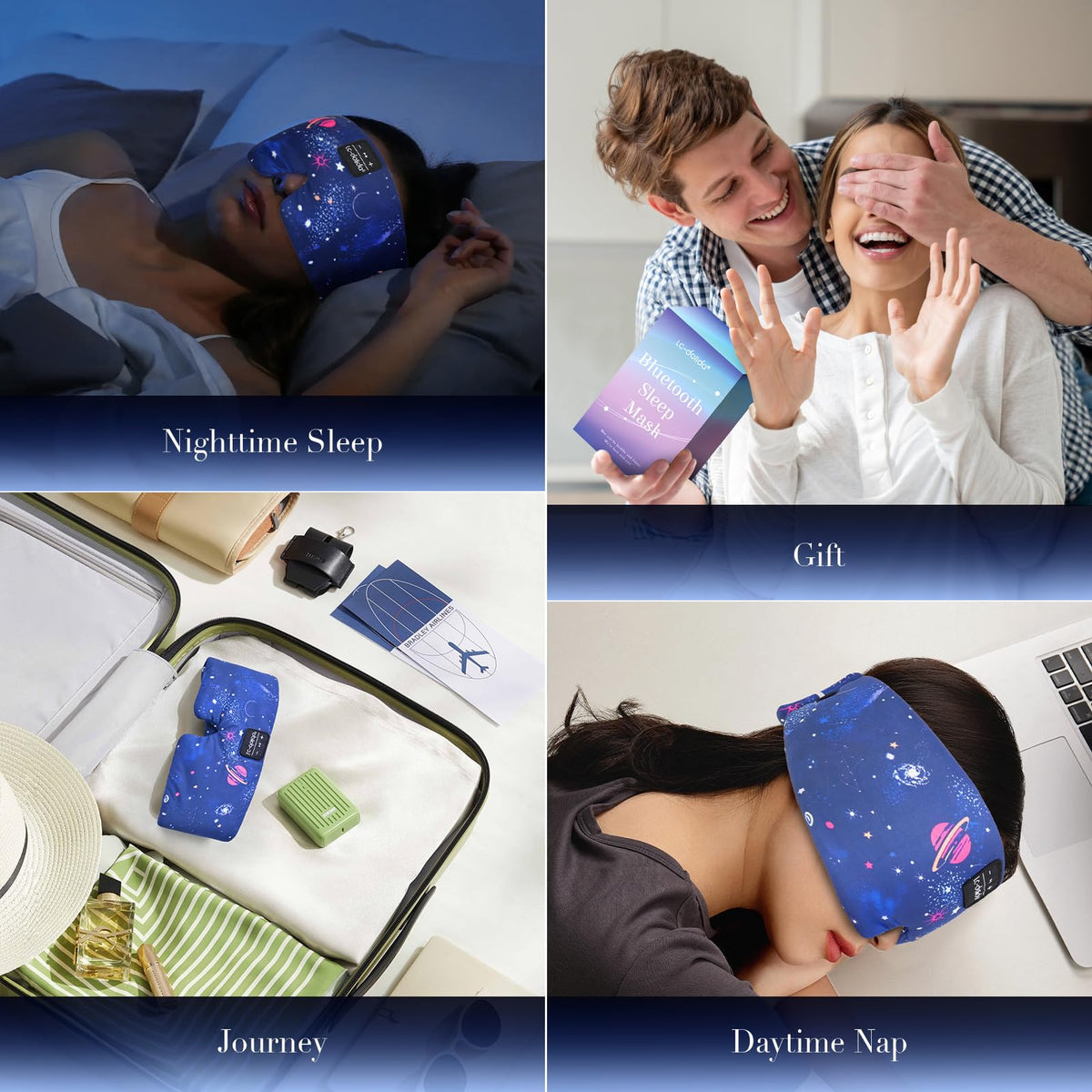 Sleep Mask with Bluetooth Headphones and Silk Sleep Mask E213131