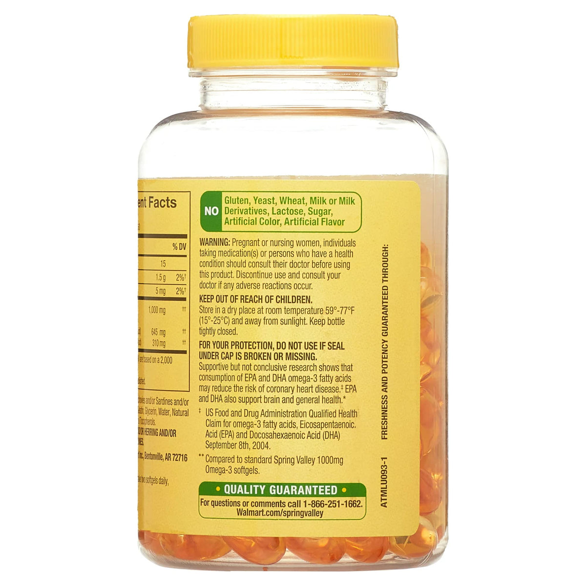 Omega-3 Fish Oil 1000 mg 120 Count Softgels Dietary Supplement T269532