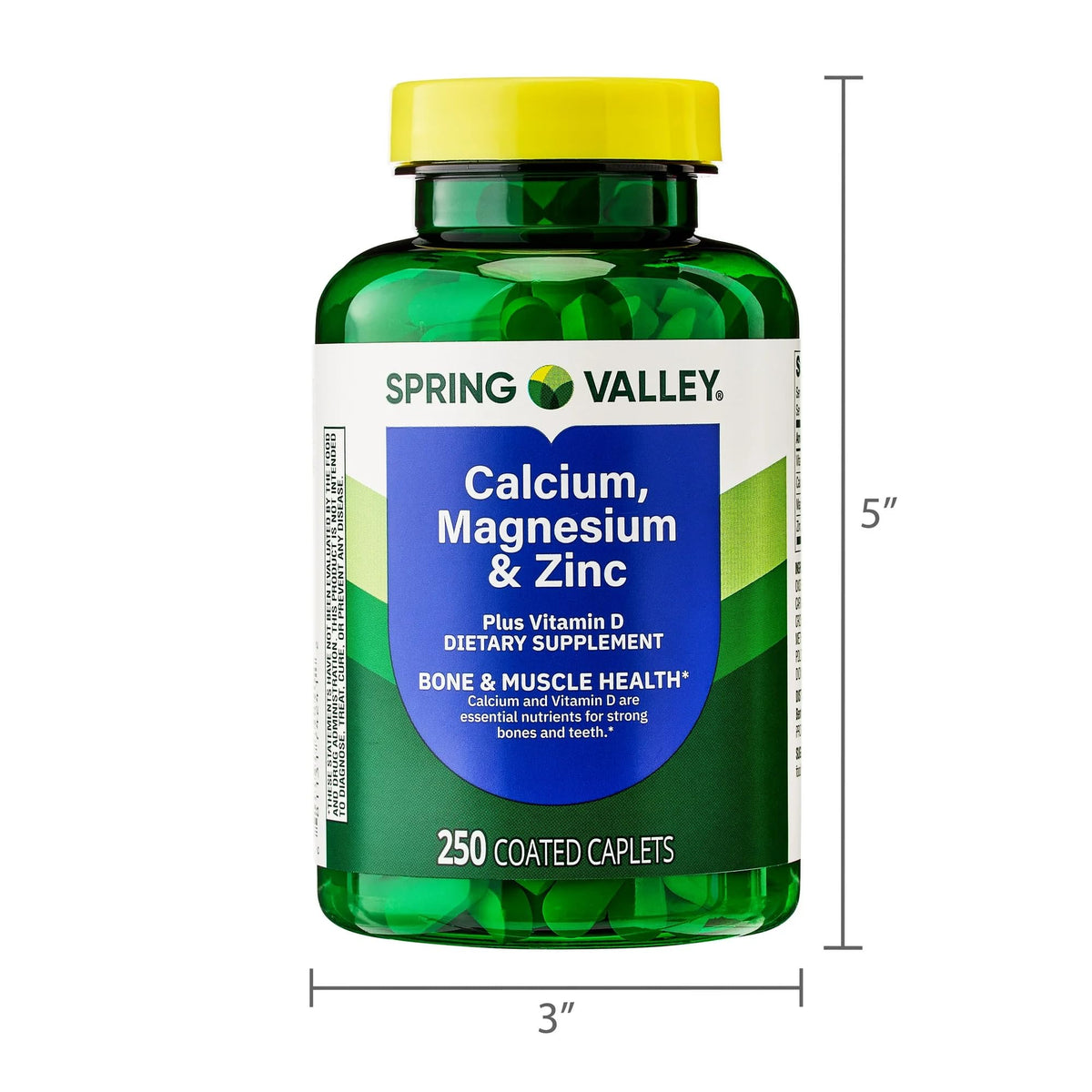 Calcium Magnesium Zinc Vitamin D3 Caplets 250 Count E4009
