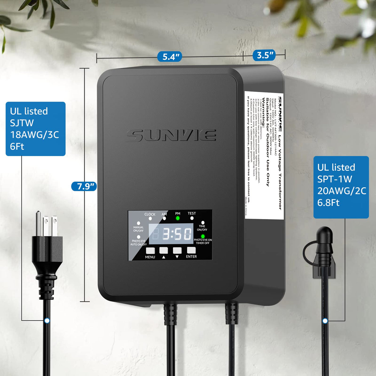 250FT 16/2 Low Voltage Landscape Wire and 200W Transformer E66015