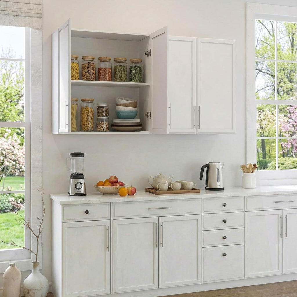 White Wall Mounted Cabinet with Adjustable Shelf L5152