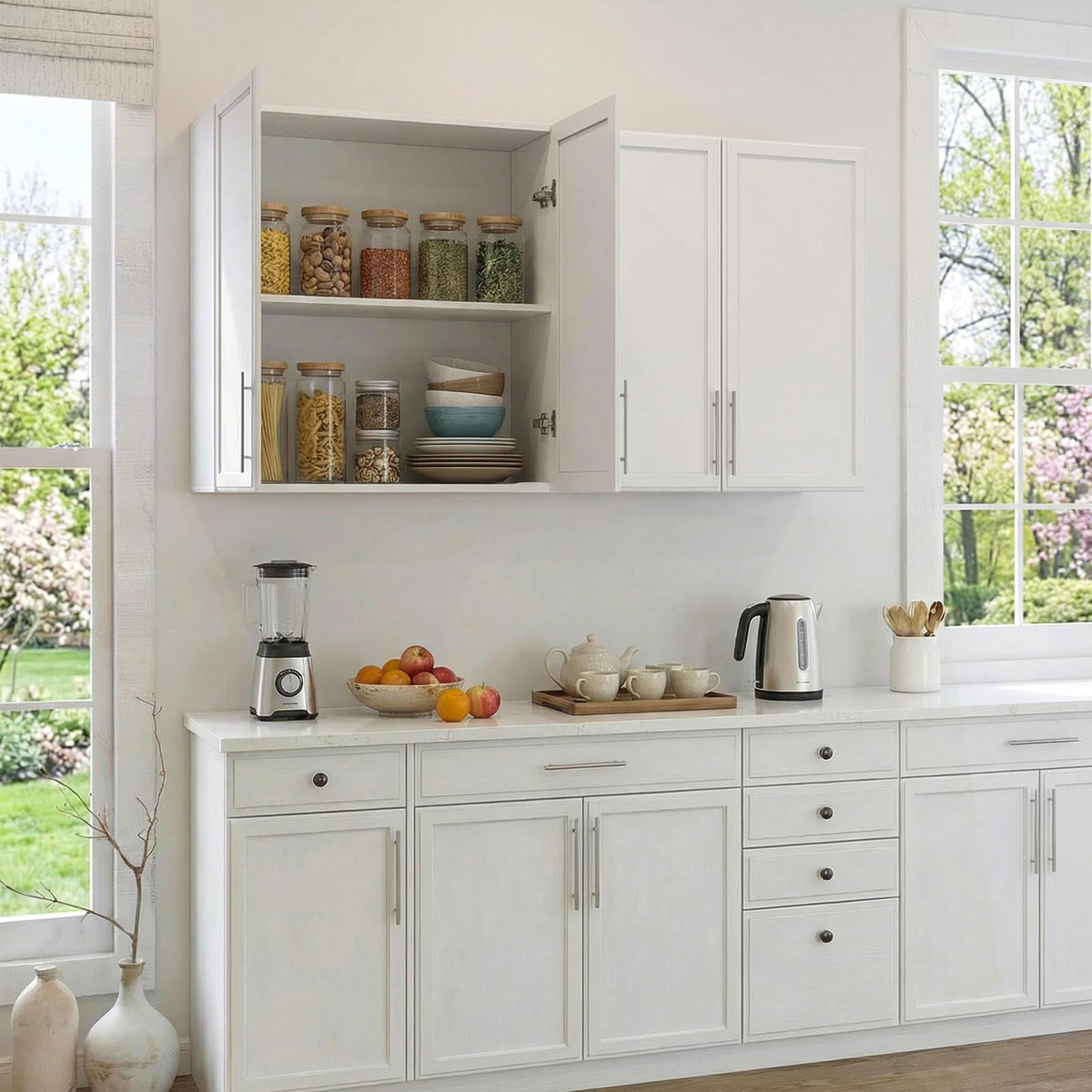 White Wall Mounted Cabinet with Adjustable Shelf L5152