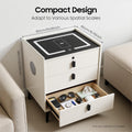 Beige White 3 Drawer Nightstand with Wireless Charging C481