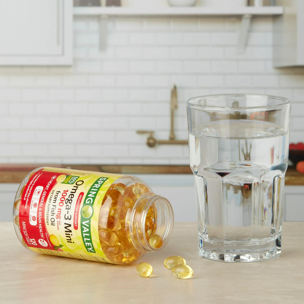 Omega-3 Fish Oil 1000 mg 120 Count Softgels Dietary Supplement T269532