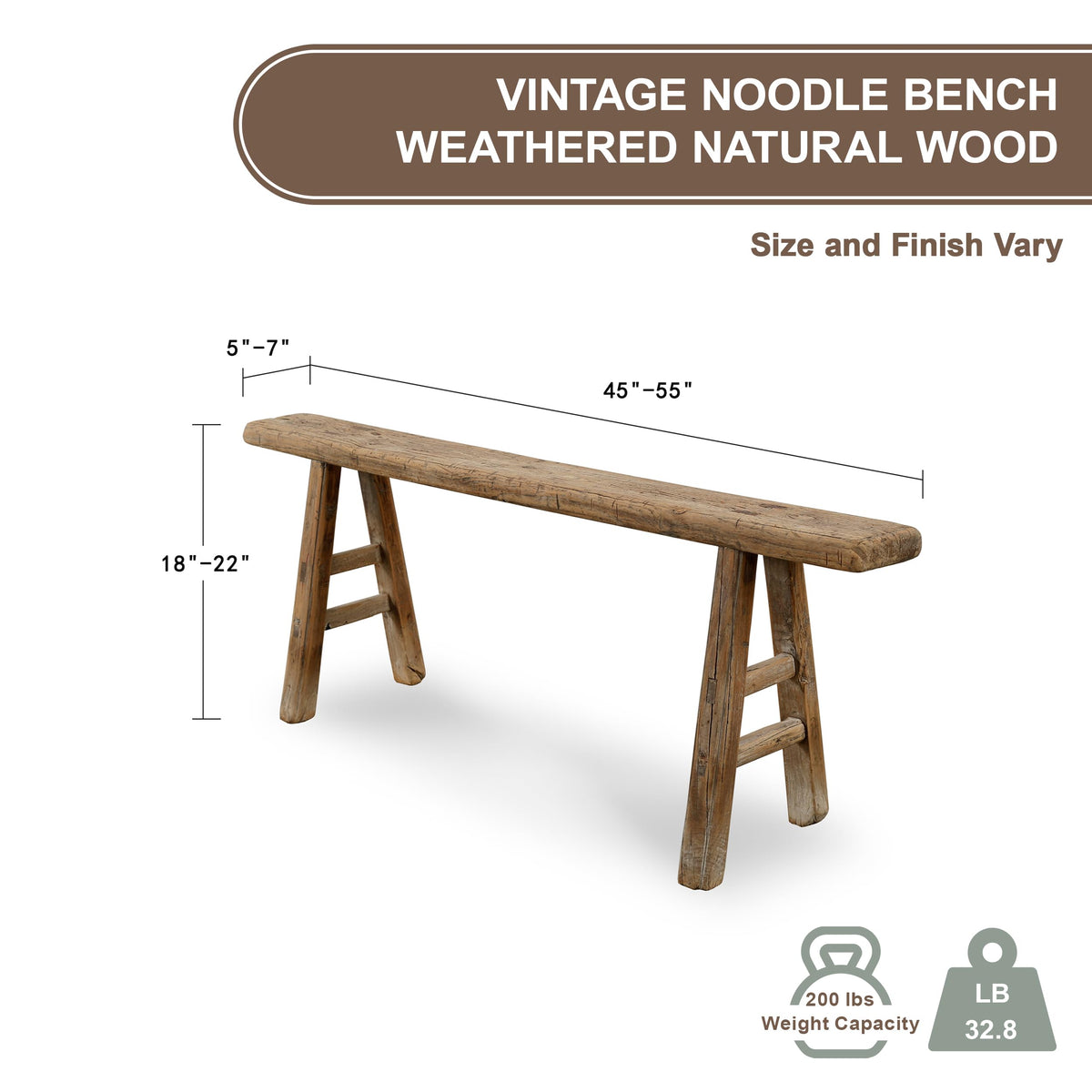 Handmade Wooden Entryway Bench K971
