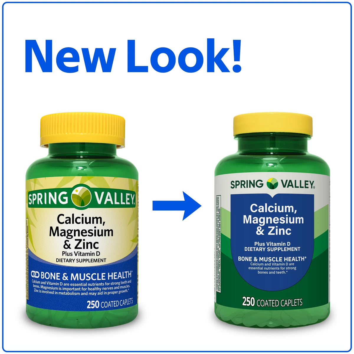 Calcium Magnesium Zinc Vitamin D3 Caplets 250 Count E4009