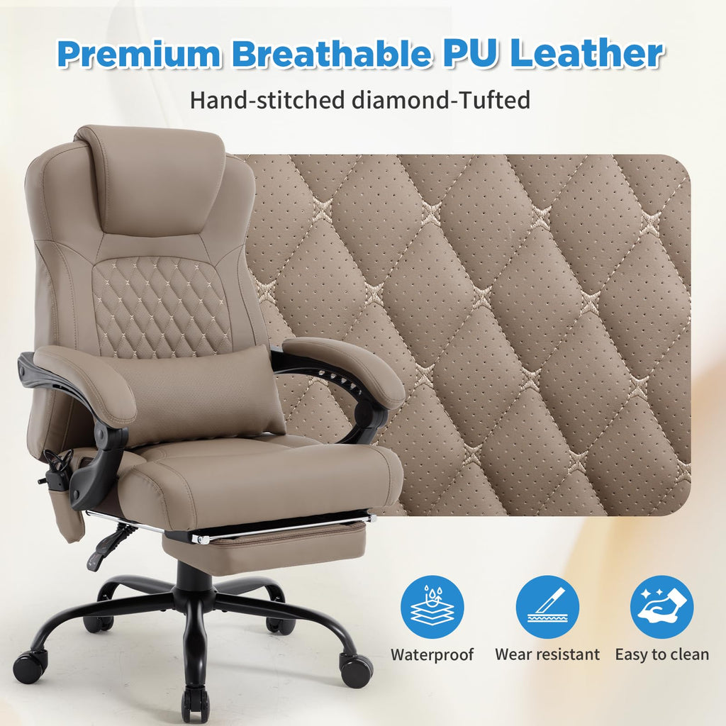 3D Kneading Massage Plus Size Office Chair C842