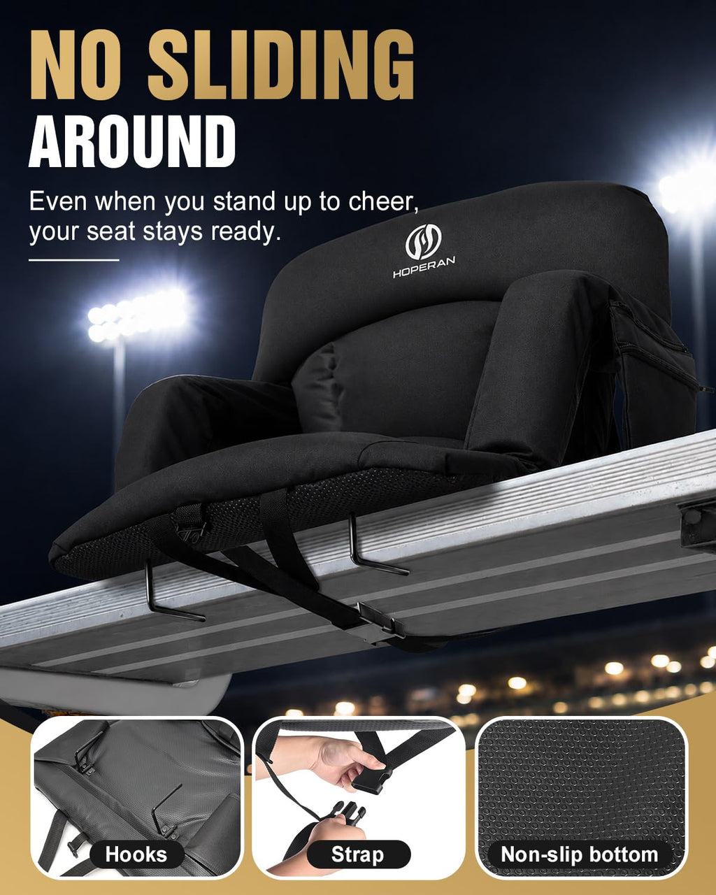 25" Extra Thick Stadium Seats for Bleachers, 2-Pack V805