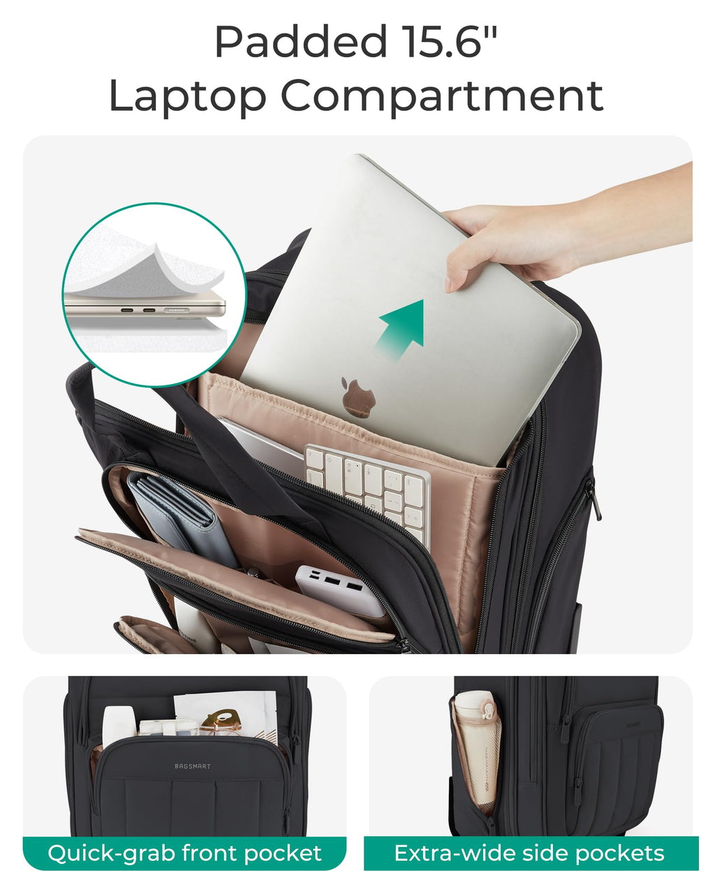 16 inch Lightweight Underseat Carry on Luggage with Wheels H68058