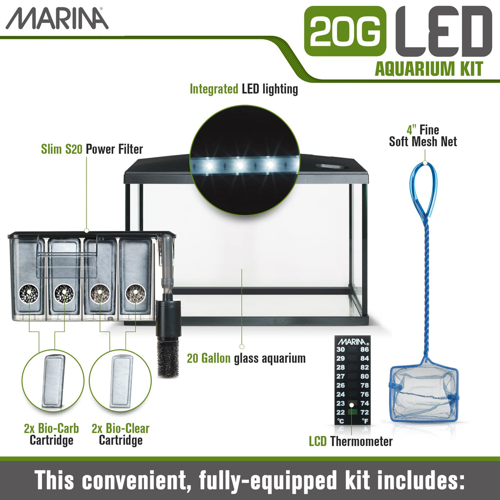 20 Gallon LED Aquarium Kit with Filter E1067