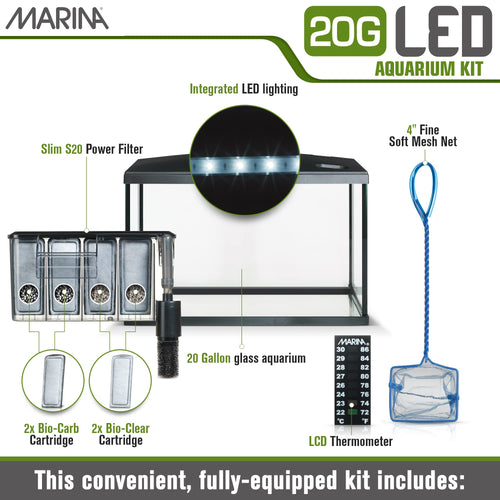 20 Gallon LED Aquarium Kit with Filter E1067
