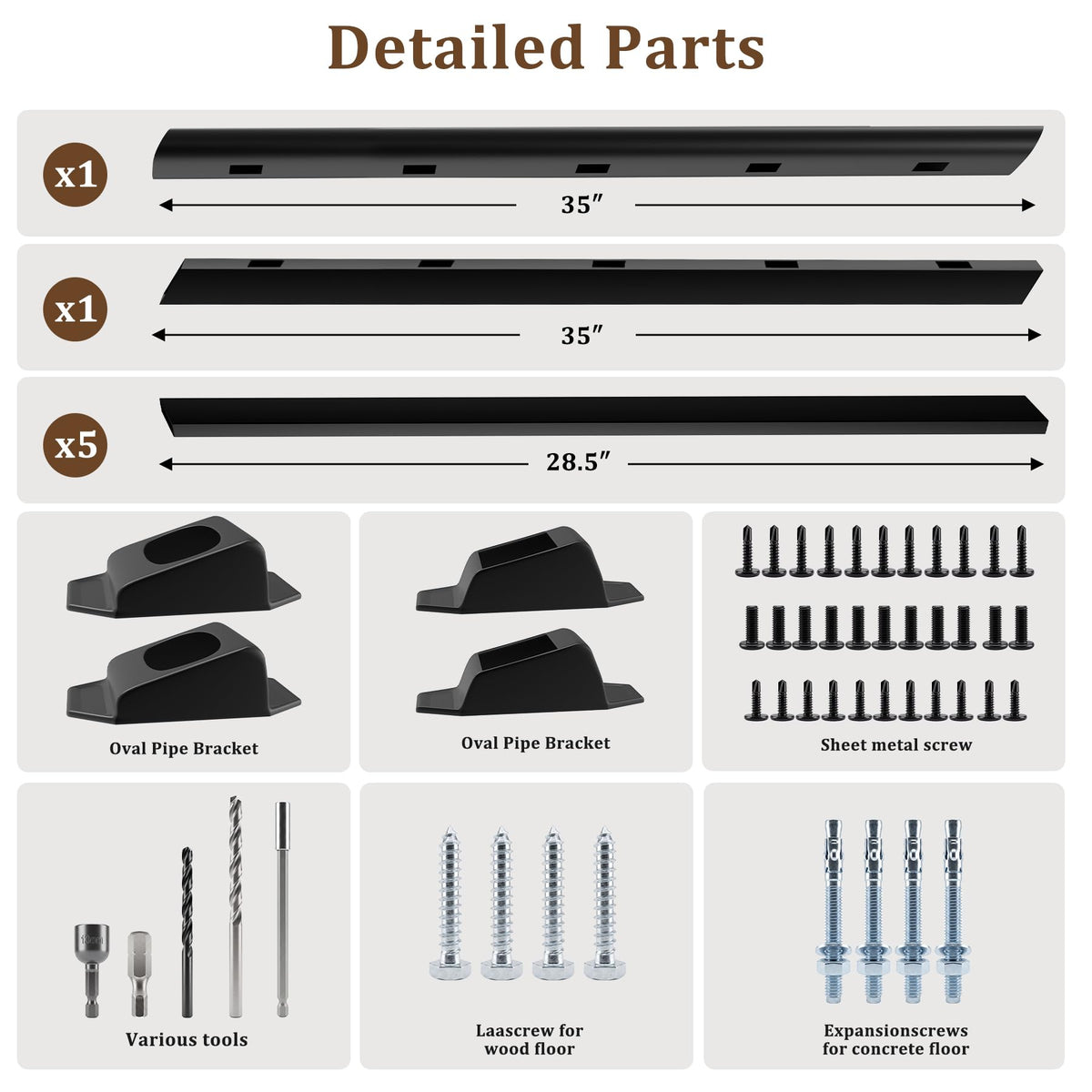Black 3 Ft W Deck Railing Kit with Screws B1717
