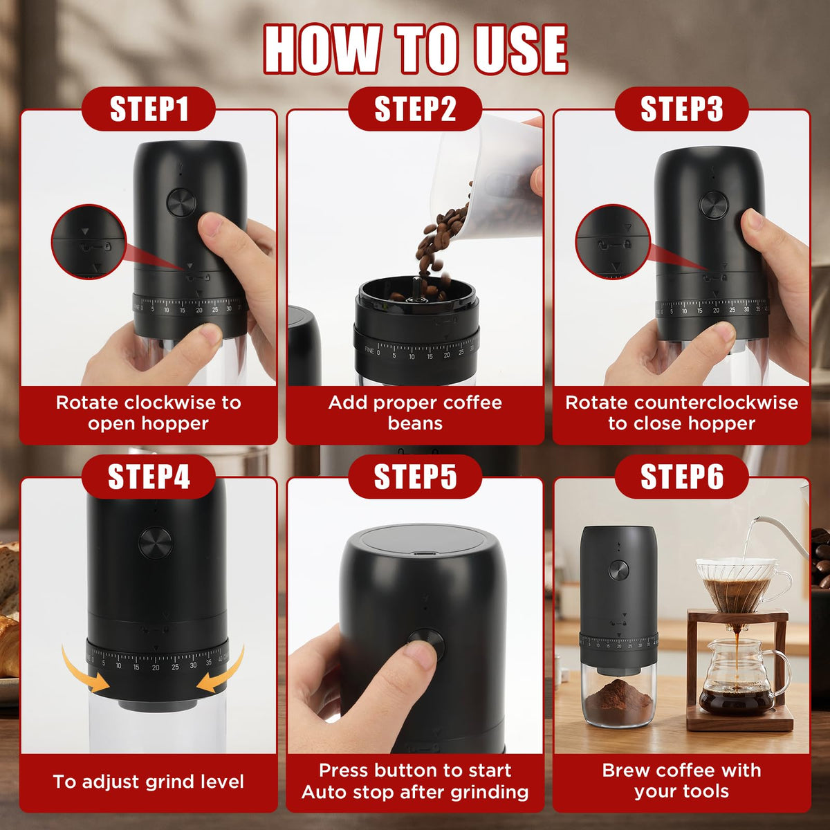 Electric Coffee Grinder with Conical Ceramic Burr C227