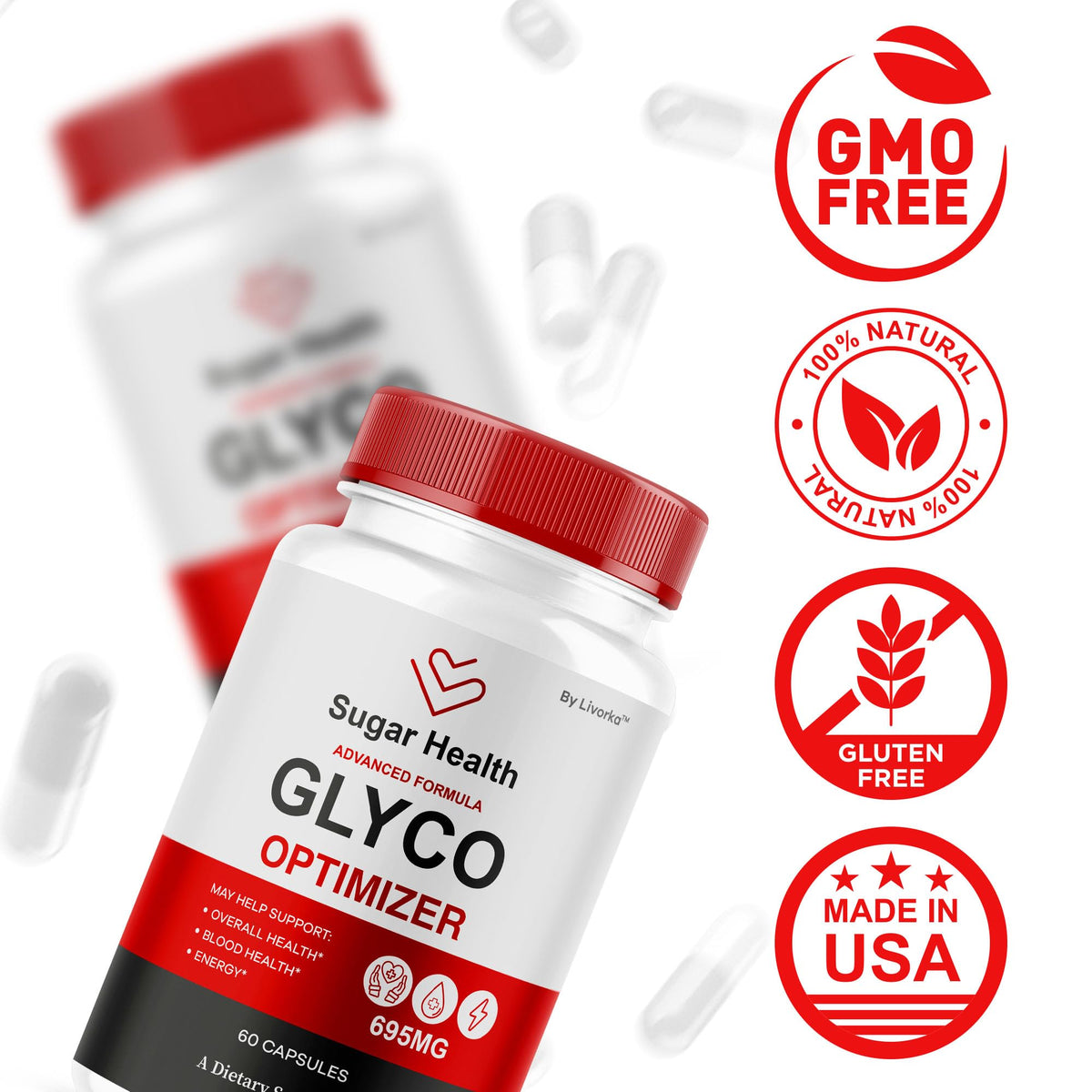 All Natural Supplement Pills, 300 Capsules Q8457