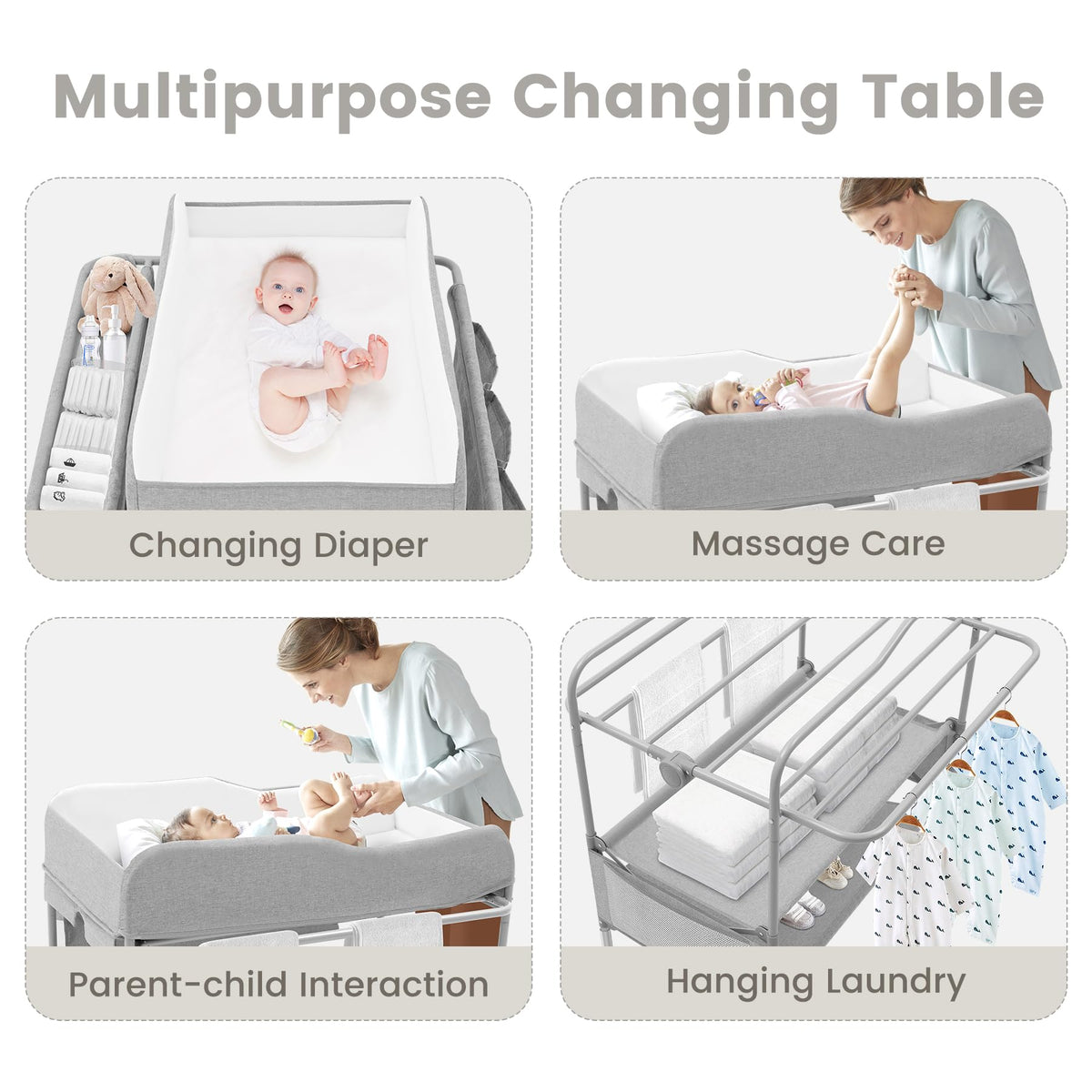 Portable Foldable Waterproof Height Adjustable Baby Diaper Changing Table X20852