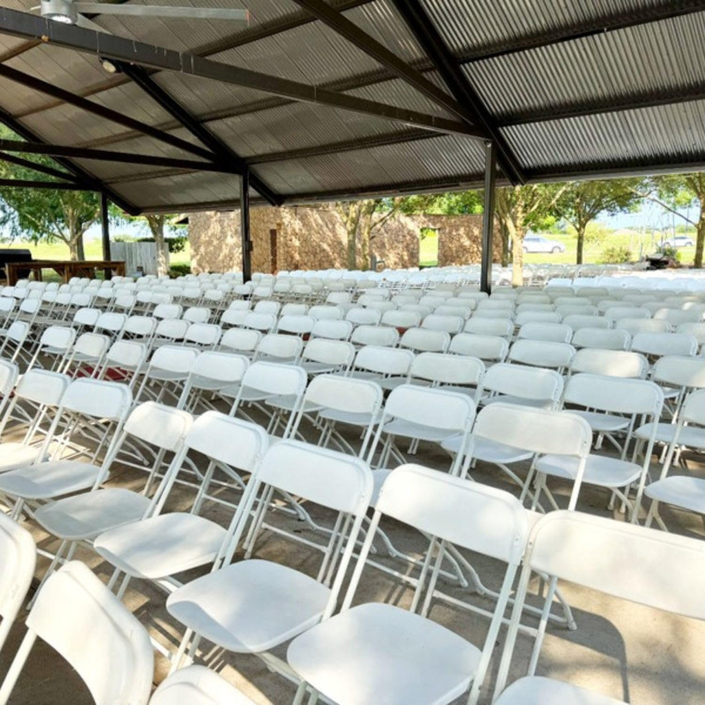 White 10-Pack Plastic Folding Chairs 650 lb Capacity T917