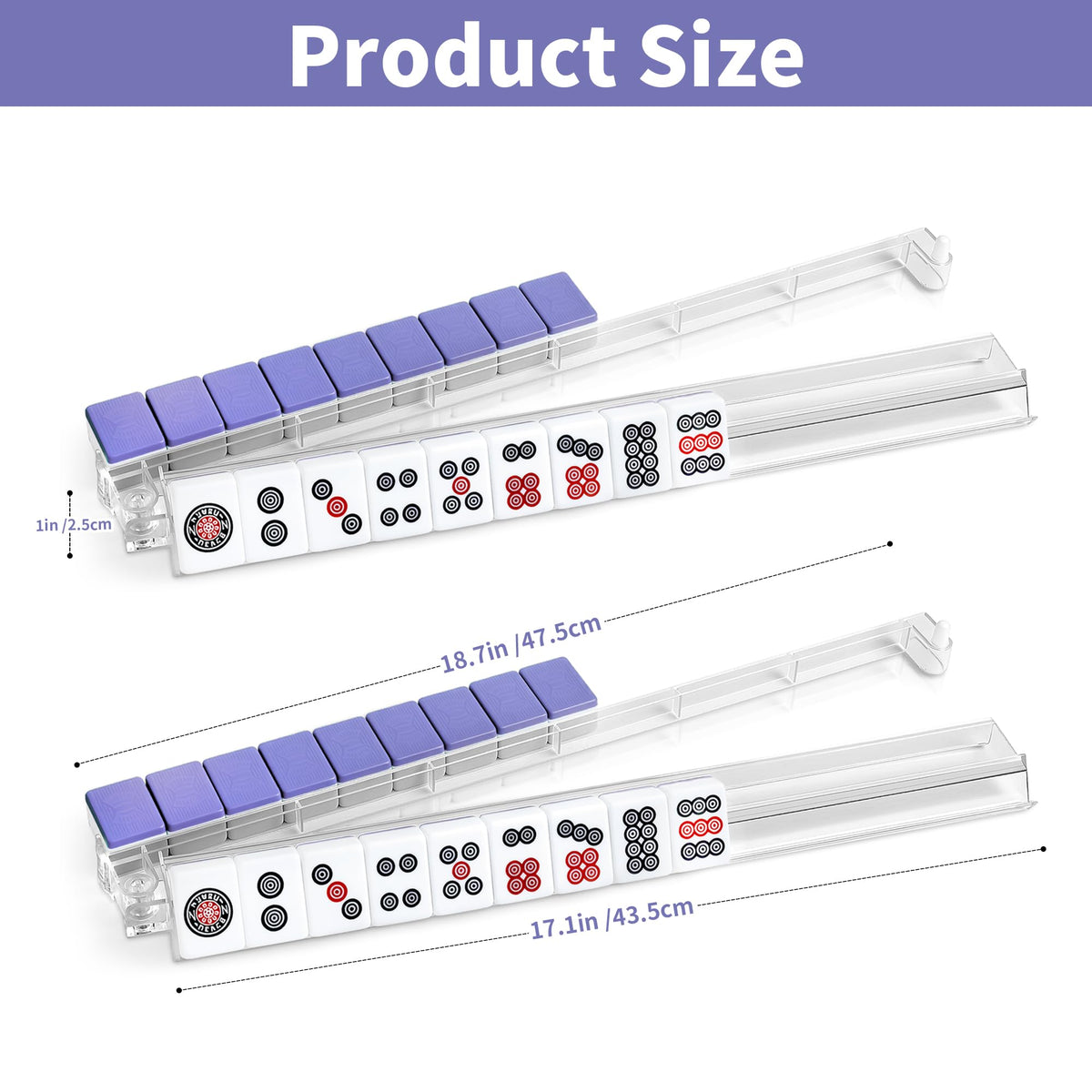 4-Piece Acrylic Mahjong Rack Set with Pushers Y154