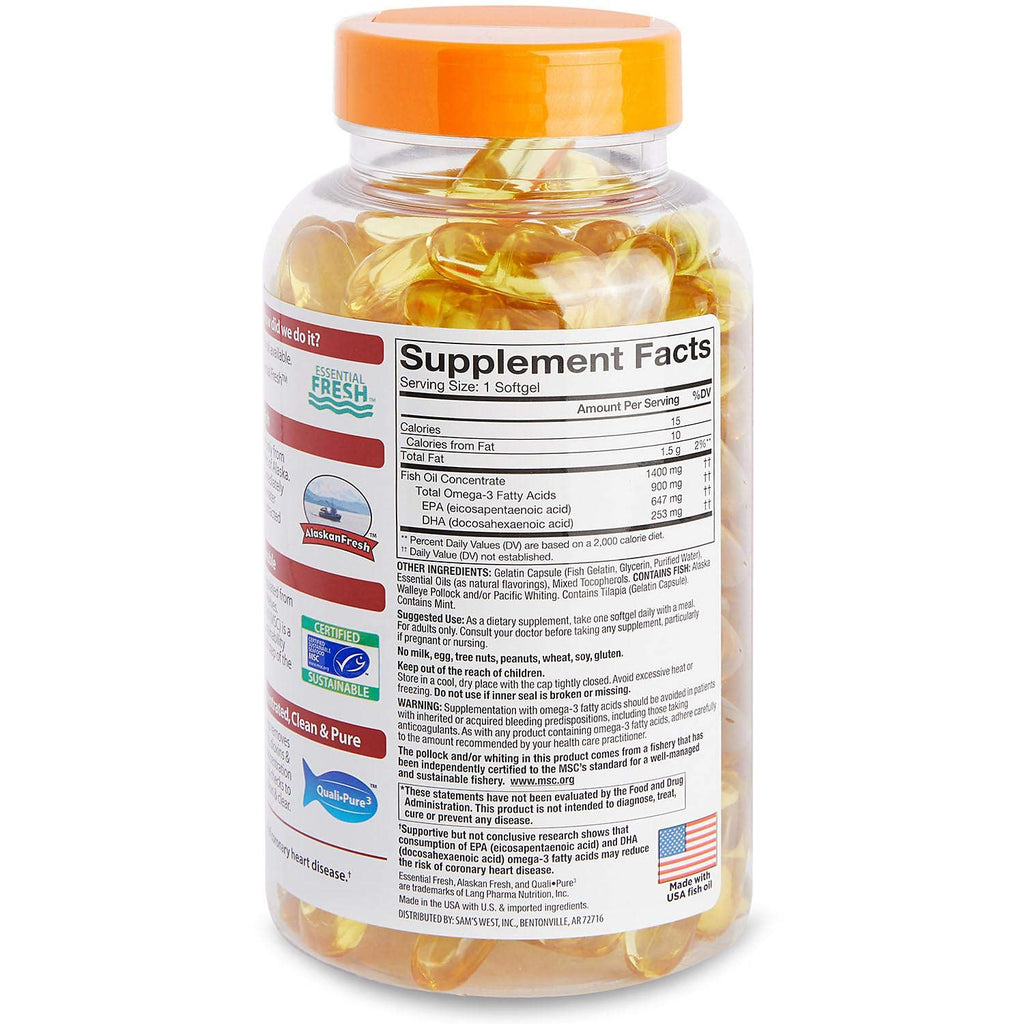 Omega 3 Fish Oil 1400 mg 150 Softgels E1430