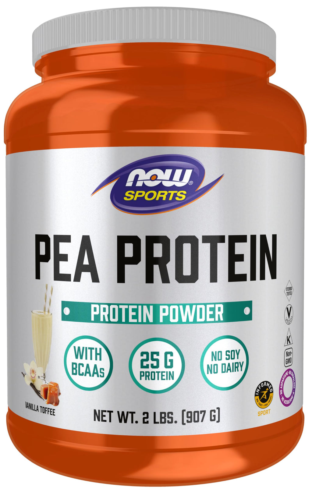 Pea Protein 25 g With BCAAs Vanilla Toffee 2 lbs J13197