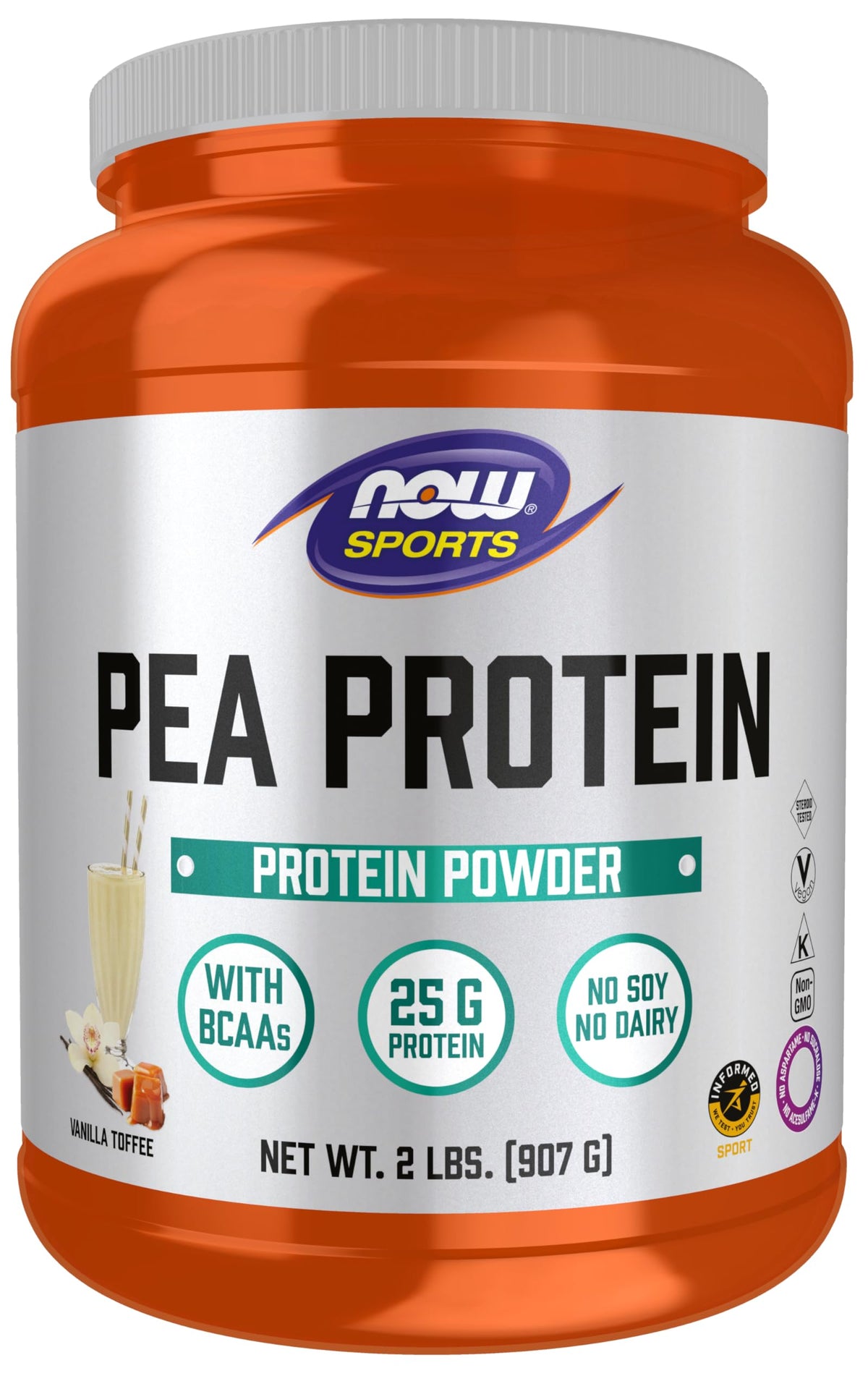 Pea Protein 25 g With BCAAs Vanilla Toffee 2 lbs J13197