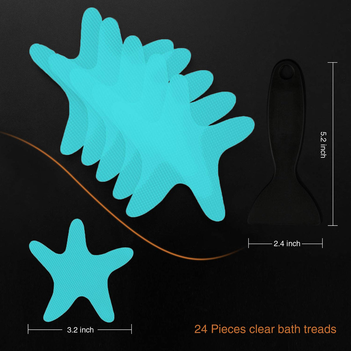 Blue Non Slip Bathtub Stickers 24PCS I947