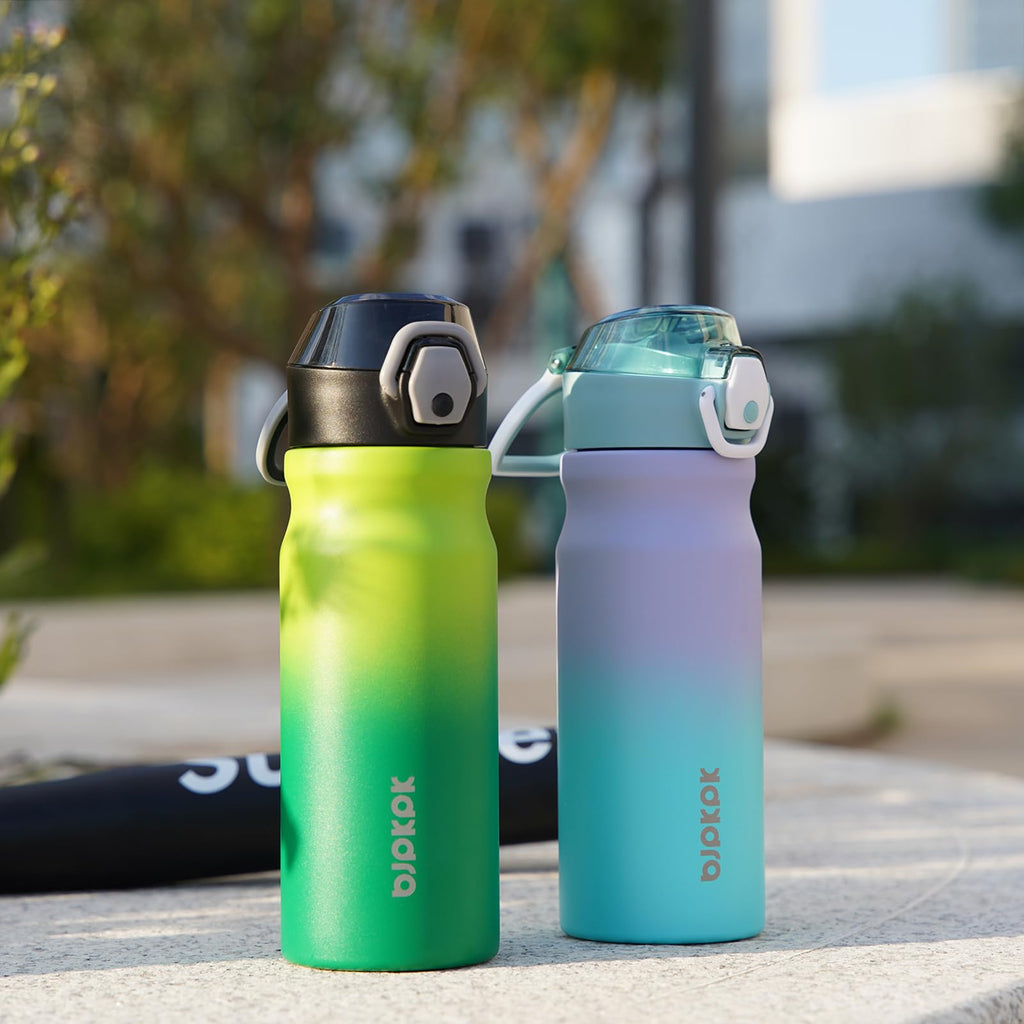 18 oz Insulated Stainless Water Bottle with Straw & Handle U14351