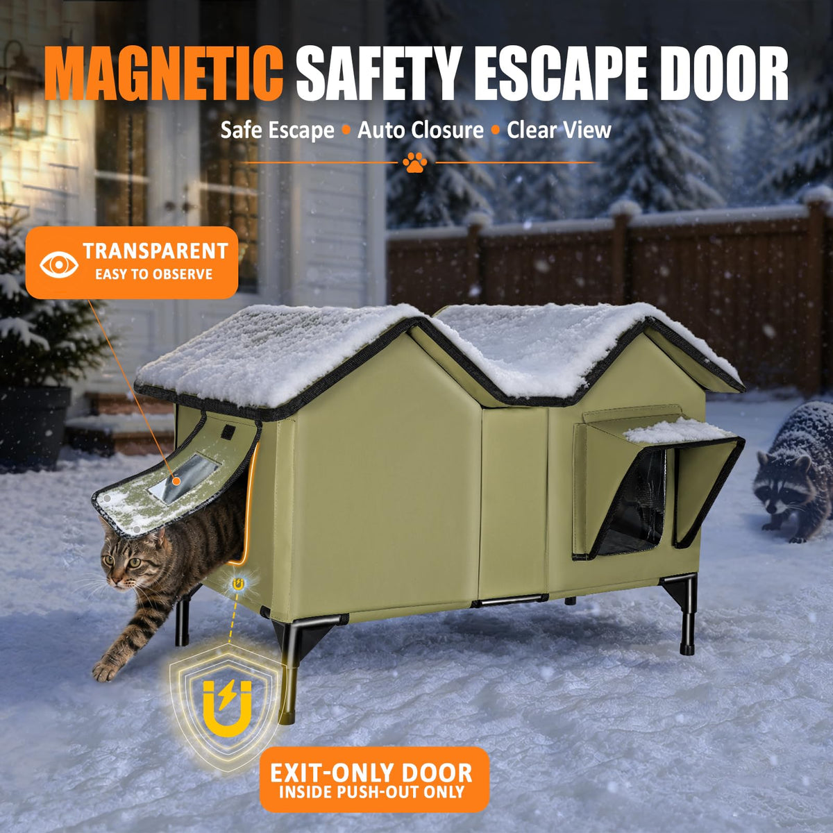 Weatherproof Outdoor Heated Cat House X374954