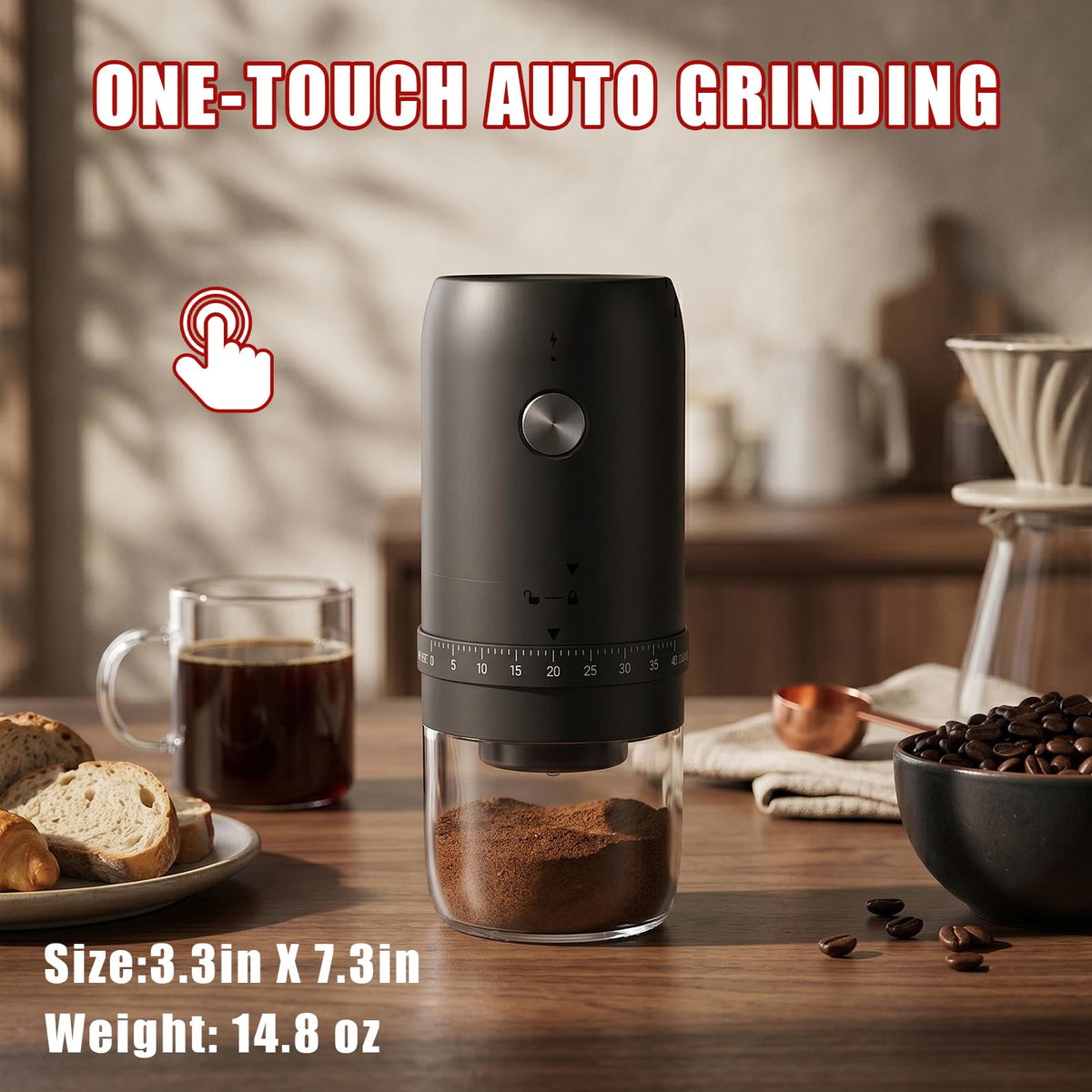 Electric Coffee Grinder with Conical Ceramic Burr C227