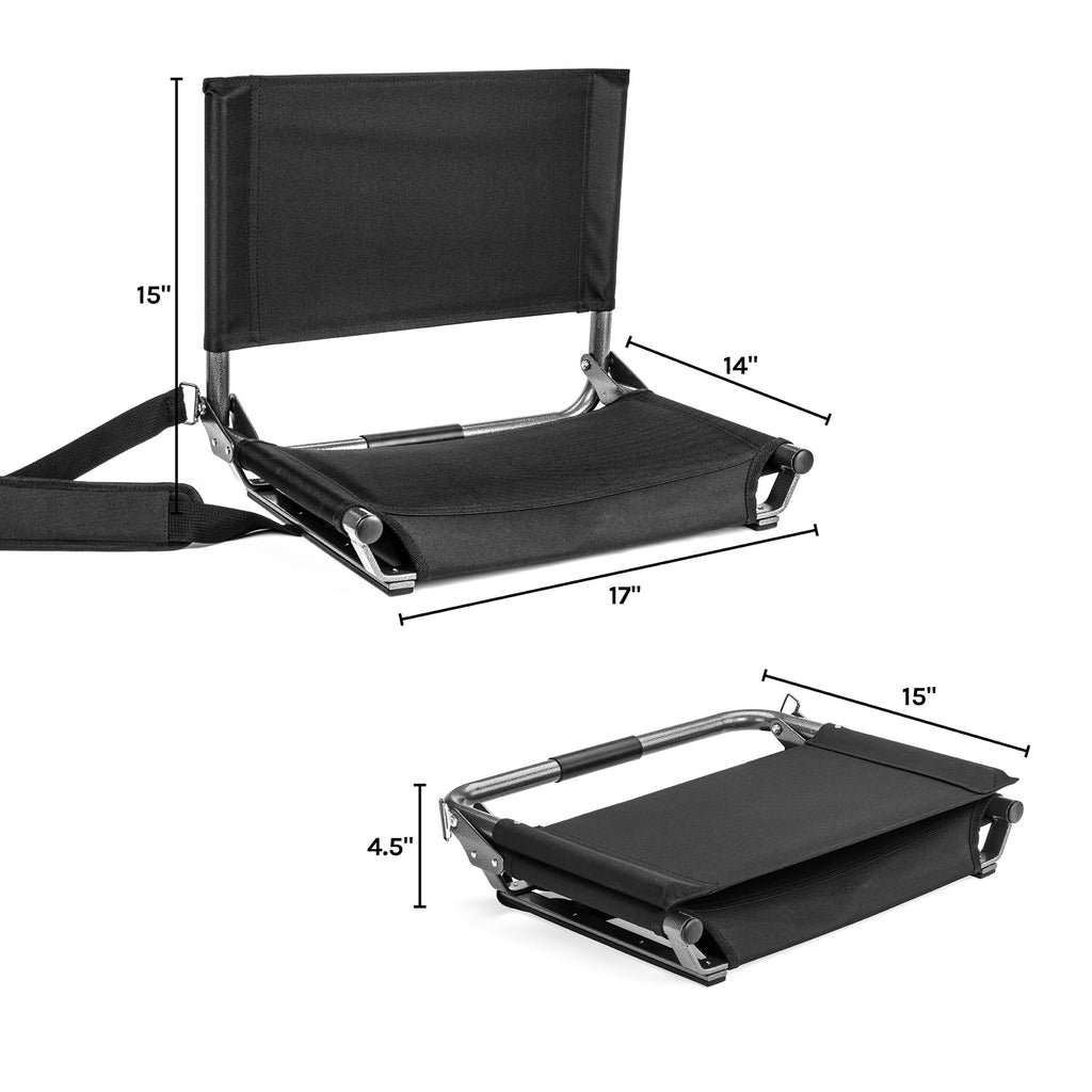 Portable Folding Steel Stadium Seats for Bleachers, Black P25022