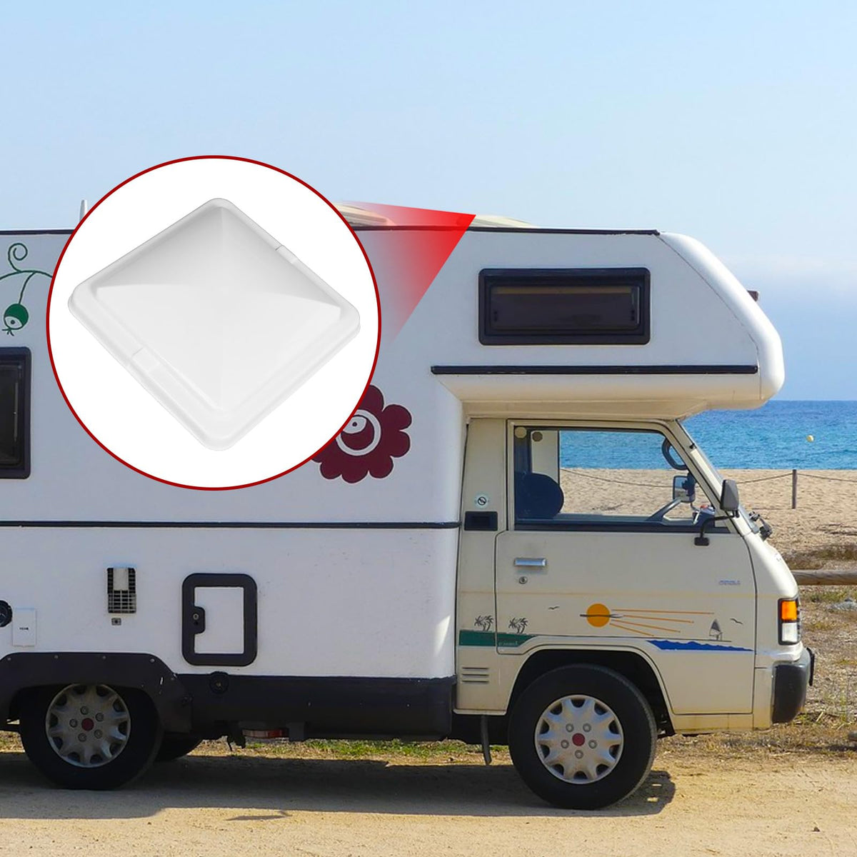 2 Pack 14 Inch White RV Vent Covers Q608478
