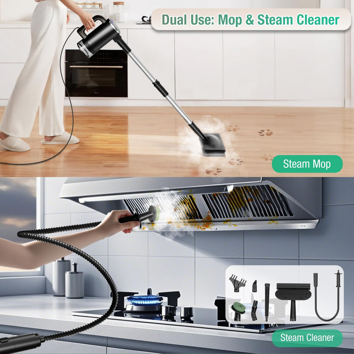 11-in-1 Detachable Handheld Steam Mop K6701