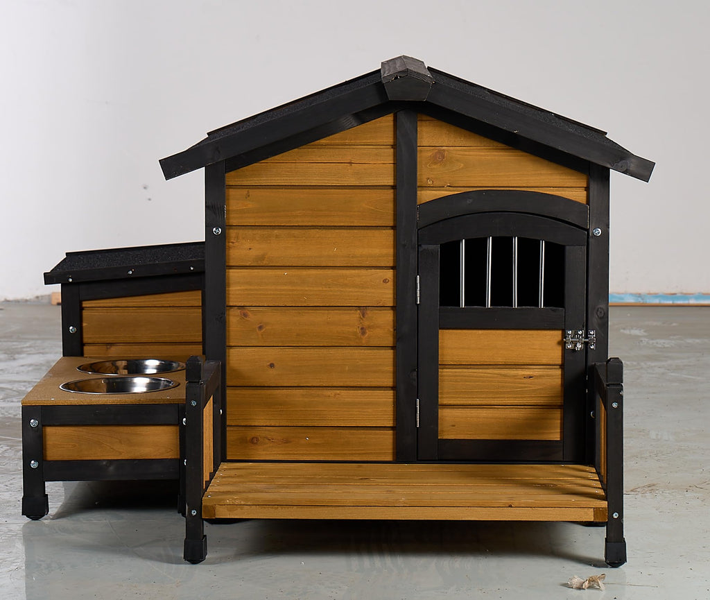 Large Wooden 2-Tier Rabbit Cage with Waterproof Roof W86389