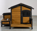 Large Wooden 2-Tier Rabbit Cage with Waterproof Roof W86389