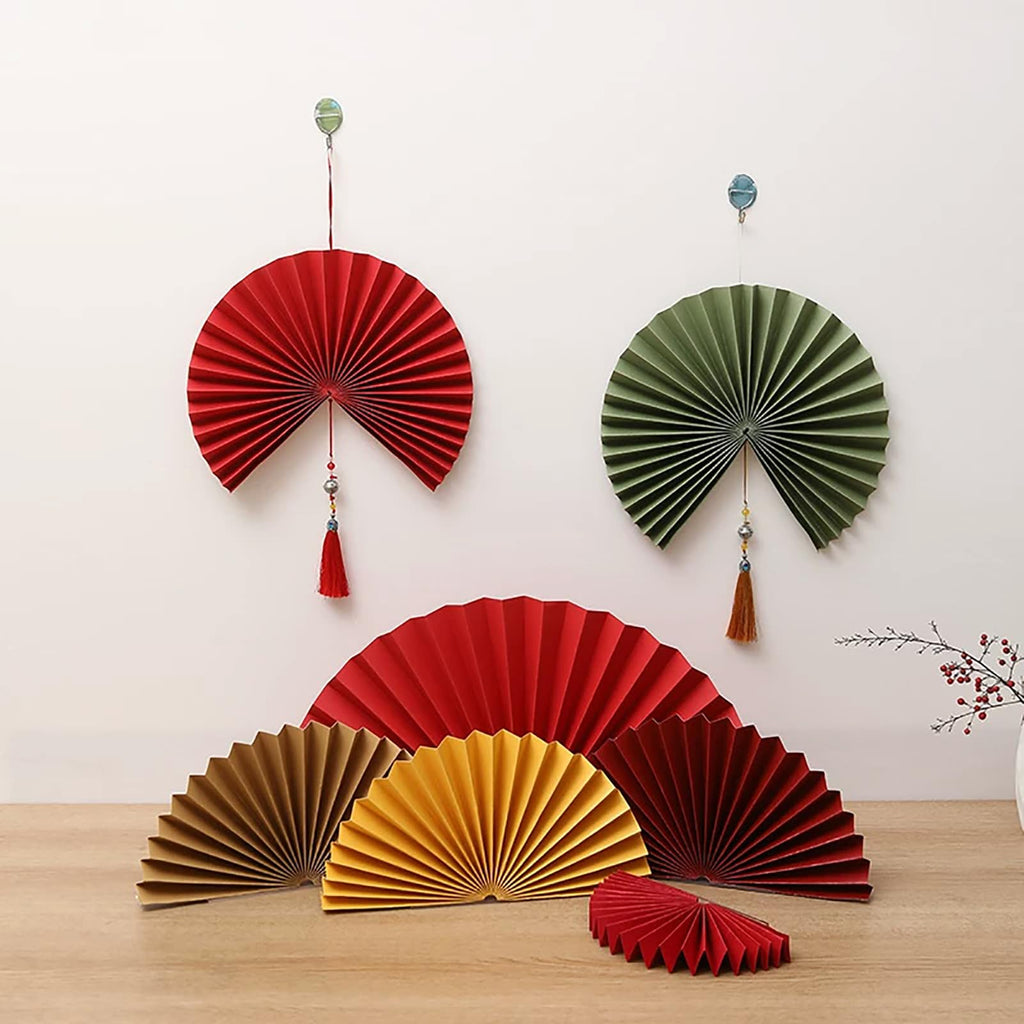 Folding Paper Fan Burnt Orange 39" B1657