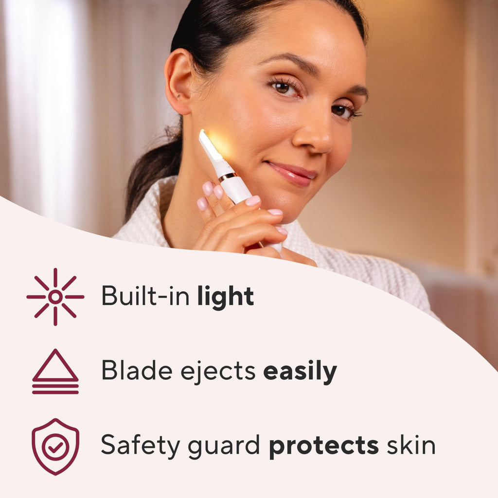 Lighted Electric Facial Exfoliator with 6 Replacement Heads O822