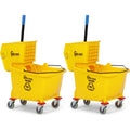 Yellow 35 Quart Mop Bucket on Wheels, 2-Pack G853740