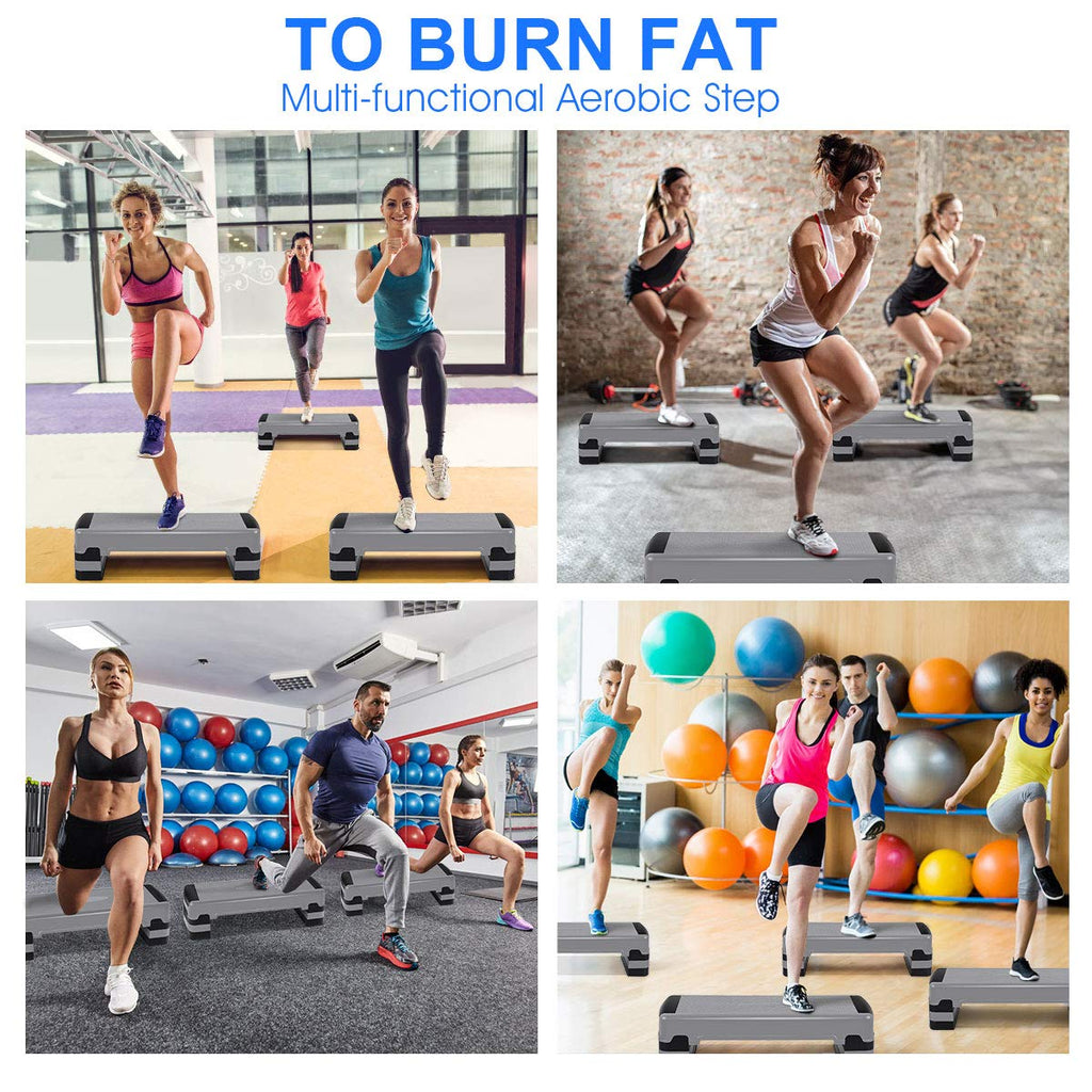 35" Height-Adjustable Non-Slip Aerobic Step Platform V107