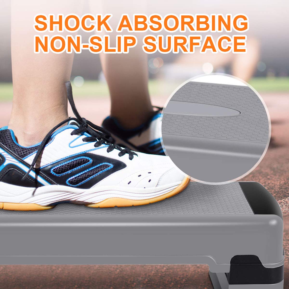 35" Height-Adjustable Non-Slip Aerobic Step Platform V107
