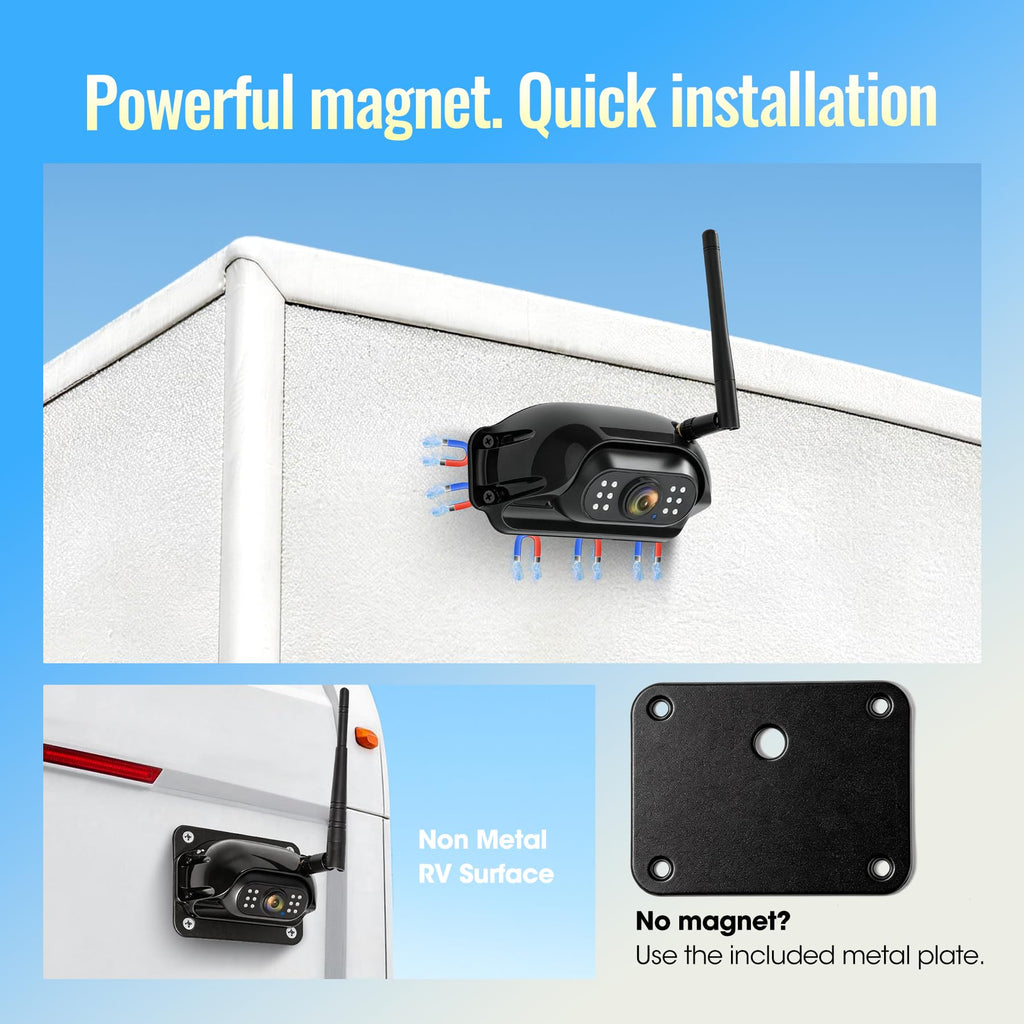 7" Wireless Backup Camera System with DVR Split Screen Monitor M68389