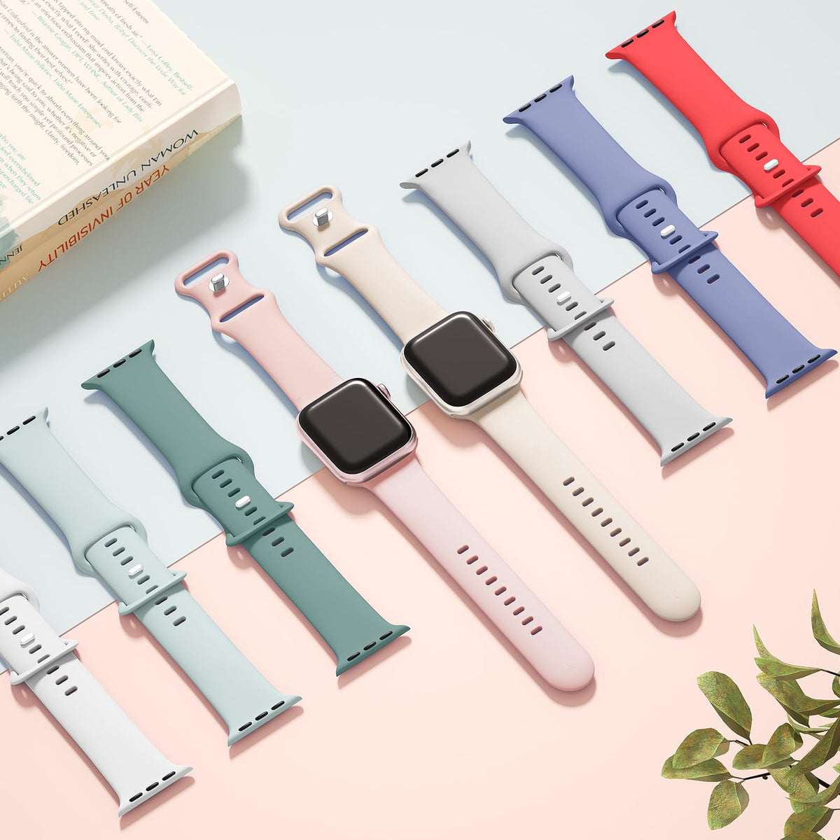 Silicone Band Compatible with Apple Watch 38mm 40mm 41mm 42mm 44mm 45mm 49mm W9899