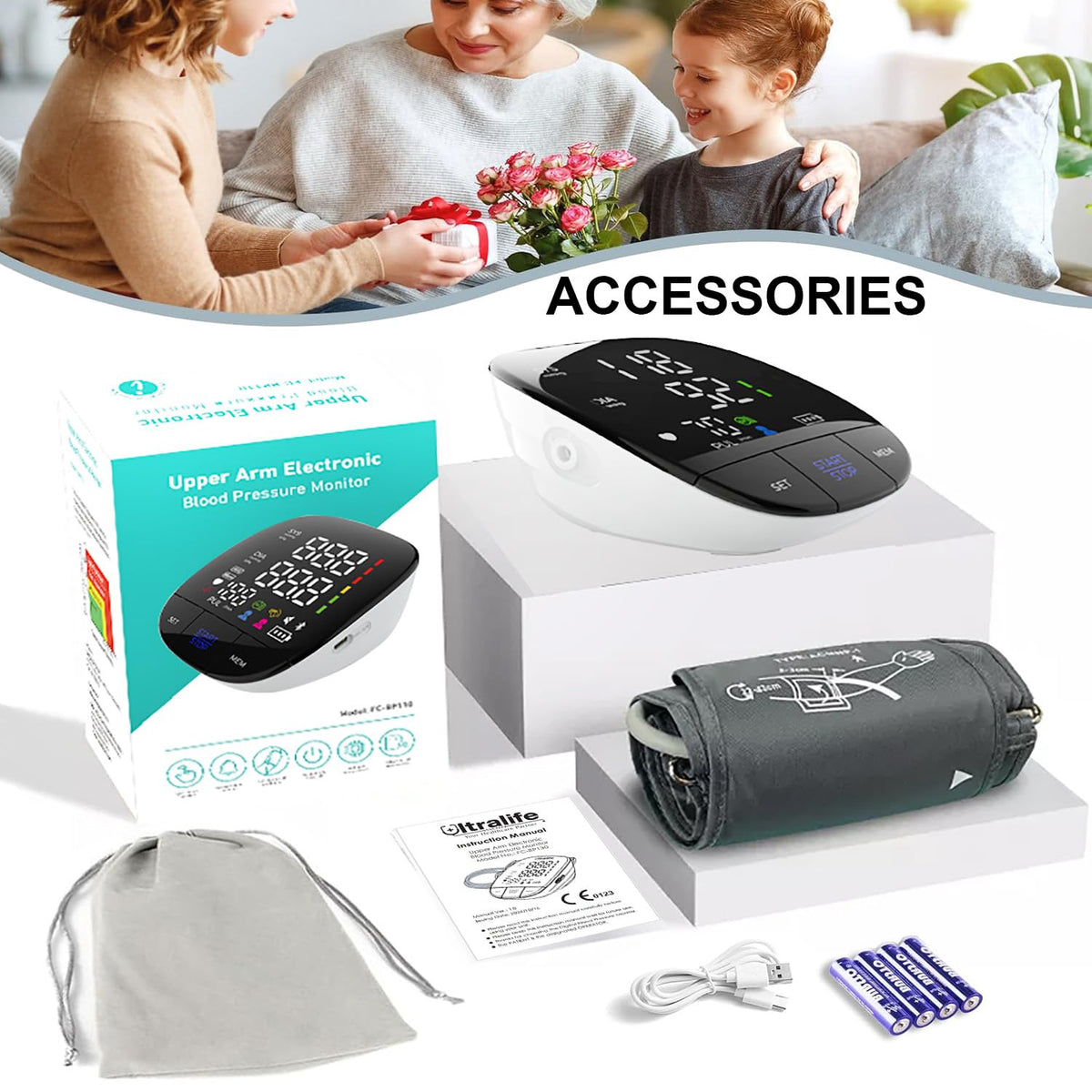 Automatic Upper Arm Blood Pressure Monitor with Large Cuff X4465