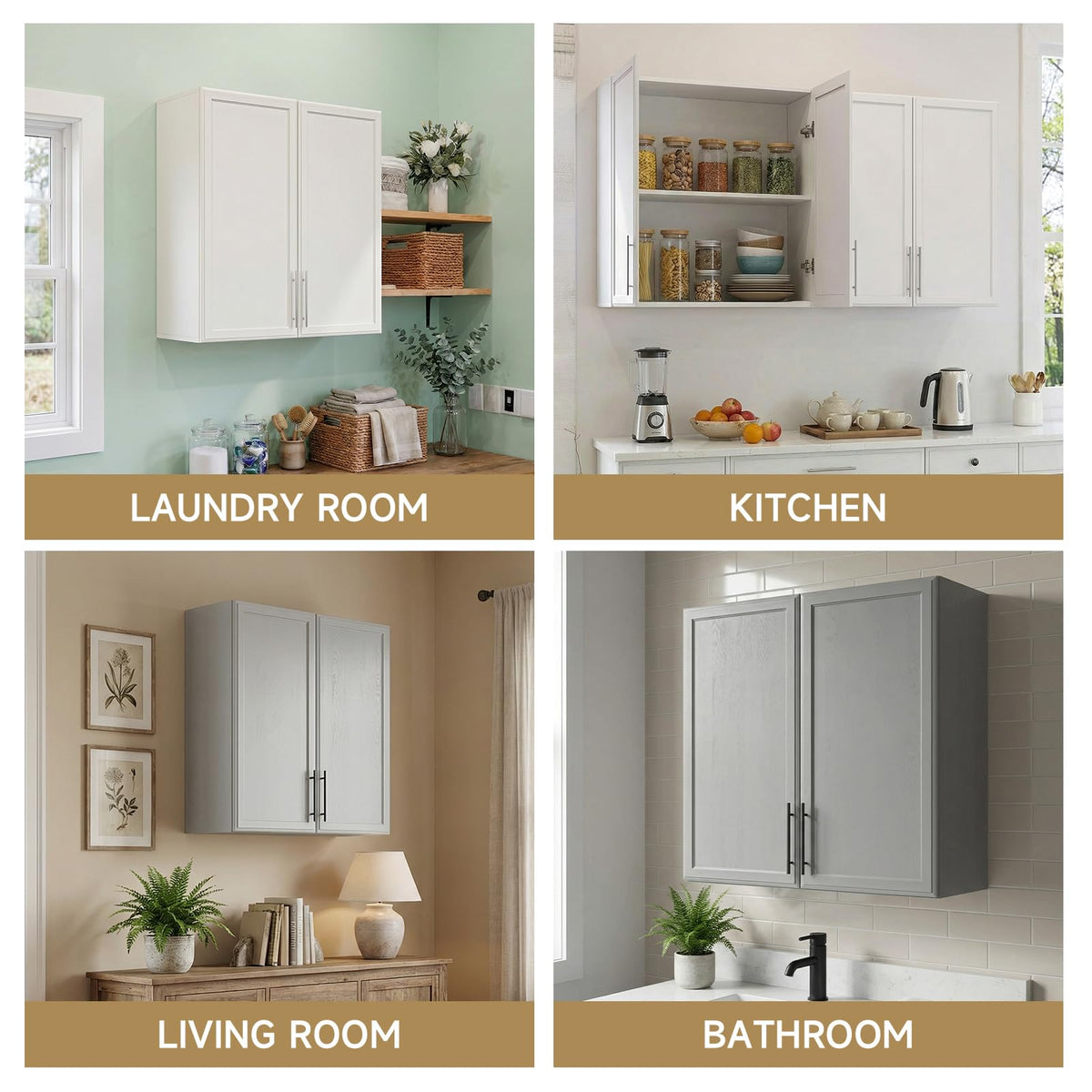 White Wall Mounted Cabinet with Adjustable Shelf L5152
