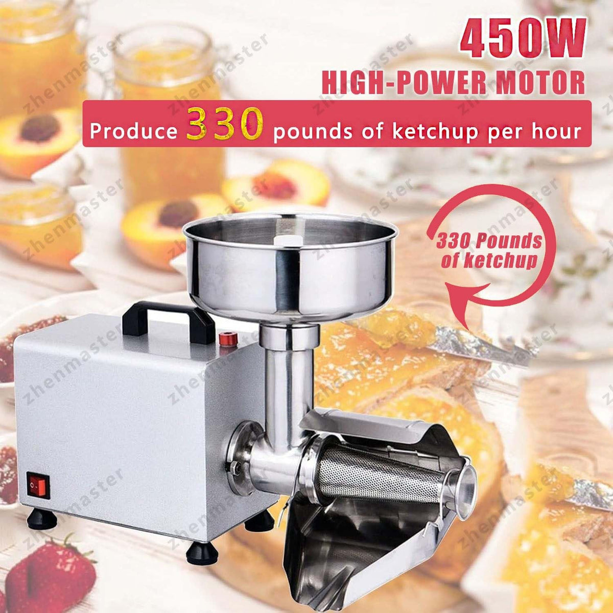 450W Stainless Steel Electric Tomato Strainer F876829